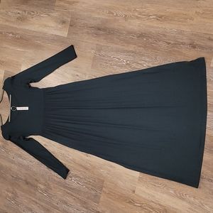 Solid green maxi dress